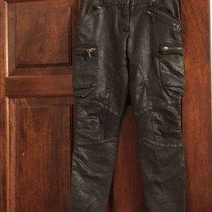 All Saints Spitalfields leather black pants